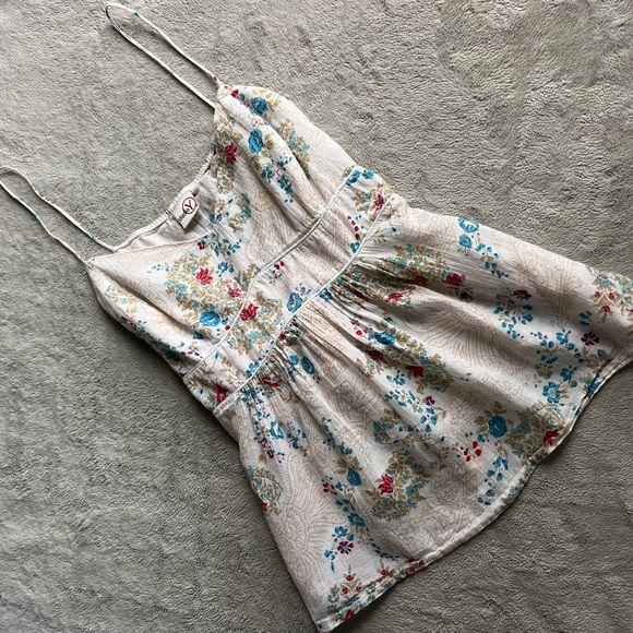 Vintage Tops - Vintage Y2K 90s Studio Y Cottagecore Lightweight Sleeveless Floral Camisole Top